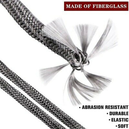 Stove Fire Rope Black Wood Burning Stove 6mm 8mmm 2m Length Log Burner Door Seal High Temperature Stove Heating Fireplaces Part - ALPENZO