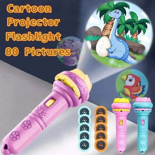10Pcs Cards Cartoon Projection Flashlight Patterns Creative Children Flashlight Toy Projector Baby Toys Bedtime Story Book Toy ALPENZO