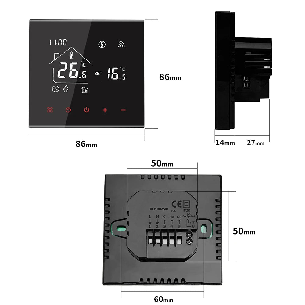 MINCO HEAT M4A Warm Floor Thermostat Tuya WiFi 3A 16A Electric/Gas Boiler/Water Heating Temperature Controller 1PC - ALPENZO