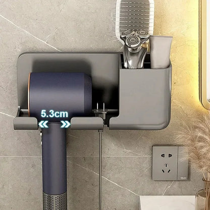 No Punching Hair Dryer Holder Makeup Hair Tool Storage Rack Wall Shaver Comb Sundries Shelf Bathroom Organizer Home Accessories