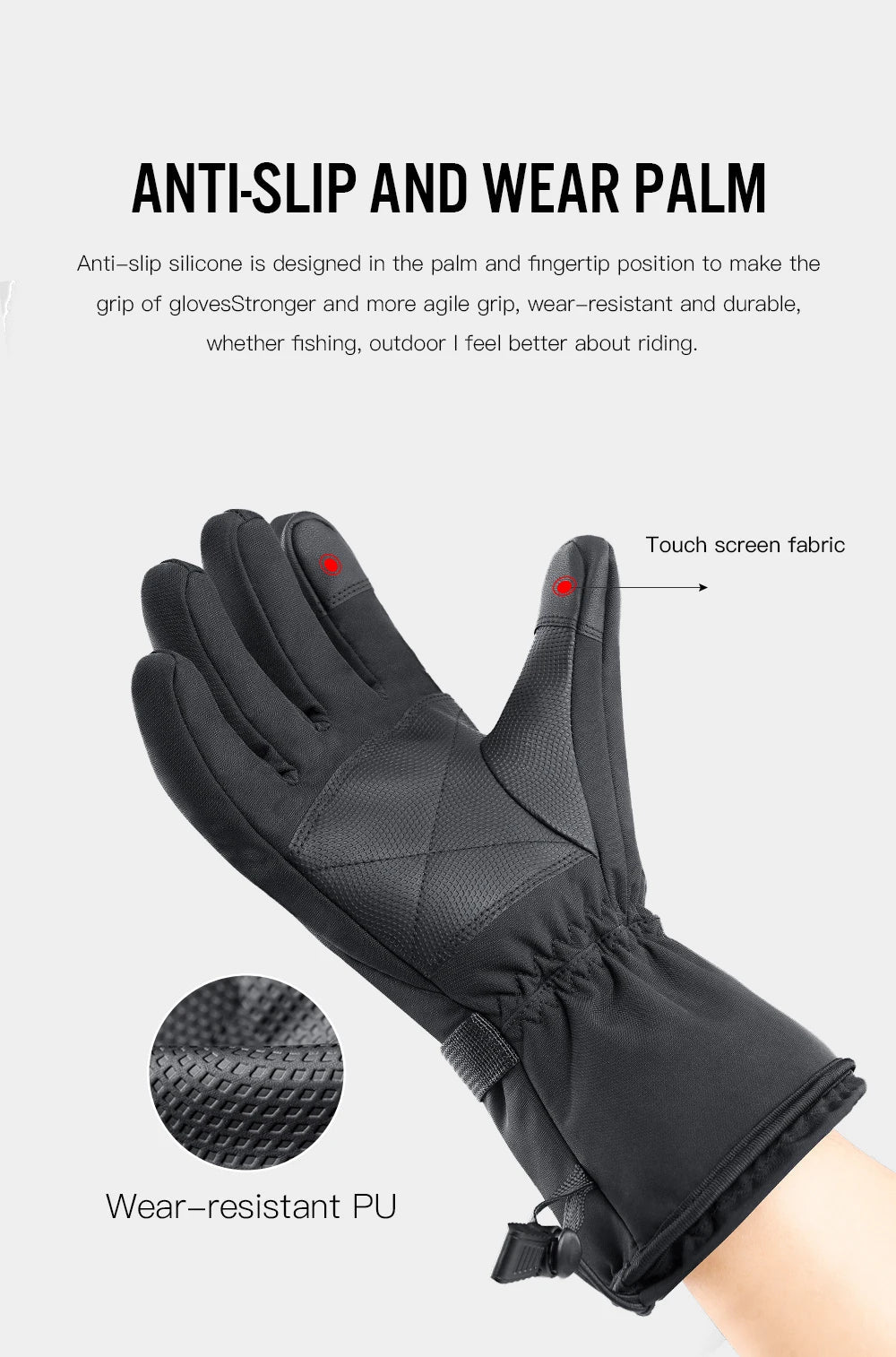 Electric Heated Gloves Motorcycle Winter Moto Heated Gloves Warm Waterproof Rechargeable Heating Thermal Gloves For Snowmobile ALPENZO