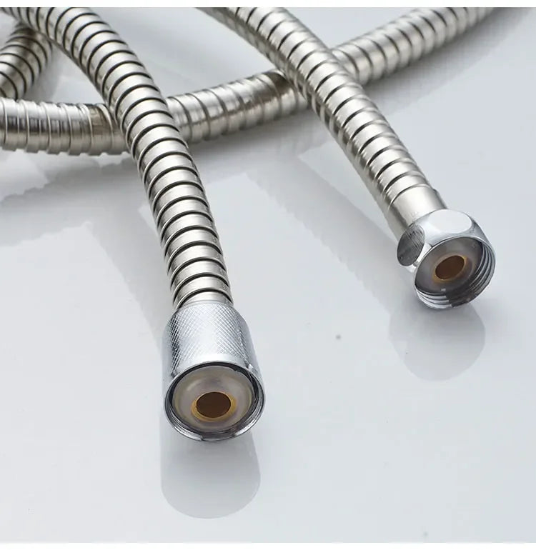 1/2" Extra Thick Silver Stainless Steel Shower Hose,Explosion-Proof Plumbing Hose for Showerhead,Rainfall Shower and Bath Faucet - ALPENZO