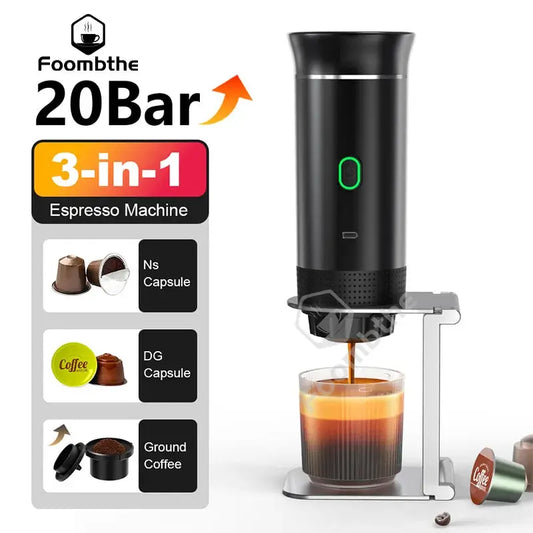 Wireless Electric Portable Espresso Coffee Machine for Car & Home Camping Coffee Maker 3-in-1 Capsule Powder Travel Coffee Maker - ALPENZO