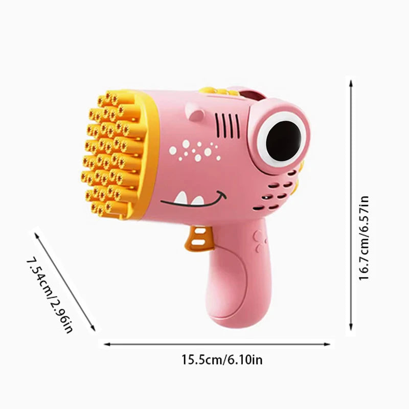40 Hole Dinosaur Bubble Handheld Bubble Machine, Electric Bubble Gun Outdoor Wedding Party Toy(without Bubble Water) ALPENZO