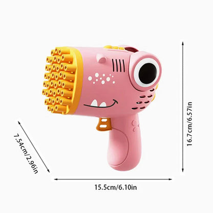 40 Hole Dinosaur Bubble Handheld Bubble Machine, Electric Bubble Gun Outdoor Wedding Party Toy(without Bubble Water) ALPENZO