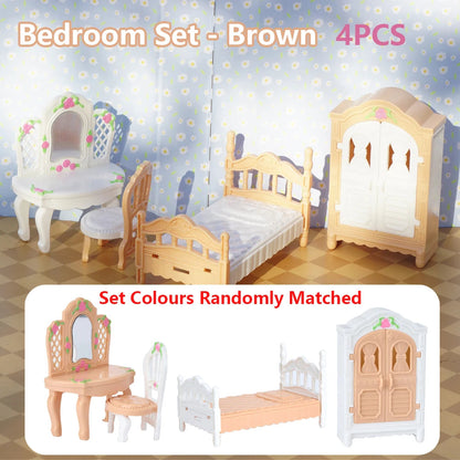 24Pcs Style Brown Miniature DollhouseFurniture Accessory Kids Toy Cute Kawaii Pink Kitchen Cooking Things For Girl Gifts ALPENZO