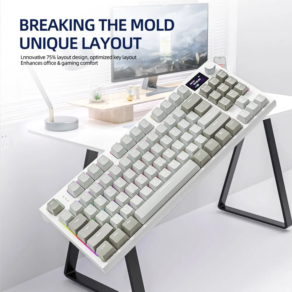 K86 Wireless Hot-Swappable Mechanical Keyboard Bluetooth/2.4g With Display Screen and Volume Rotary Button for Games and Work - ALPENZO