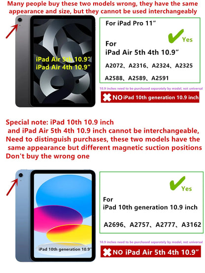 Magic Keyboard for iPad Pro 11 12.9 Air 4 Air 5 for iPad 10th Generation Pro 12.9 6th 5th 4th 3rd Gen Smart Cover Magnetic Case - ALPENZO