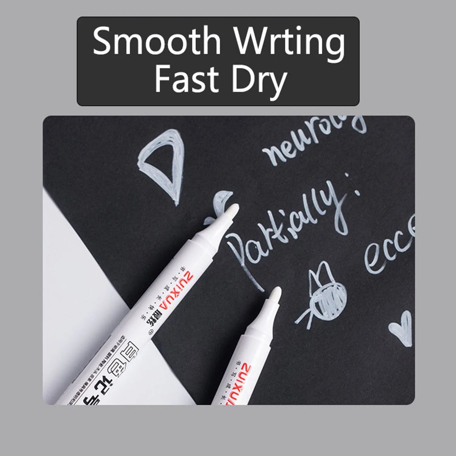1/3/5/10pcs White Marker Pens set 2.0mm Oily Waterproof  Gel Pen  Graffiti Sketching Marker Stationery Writing  School supplies ALPENZO