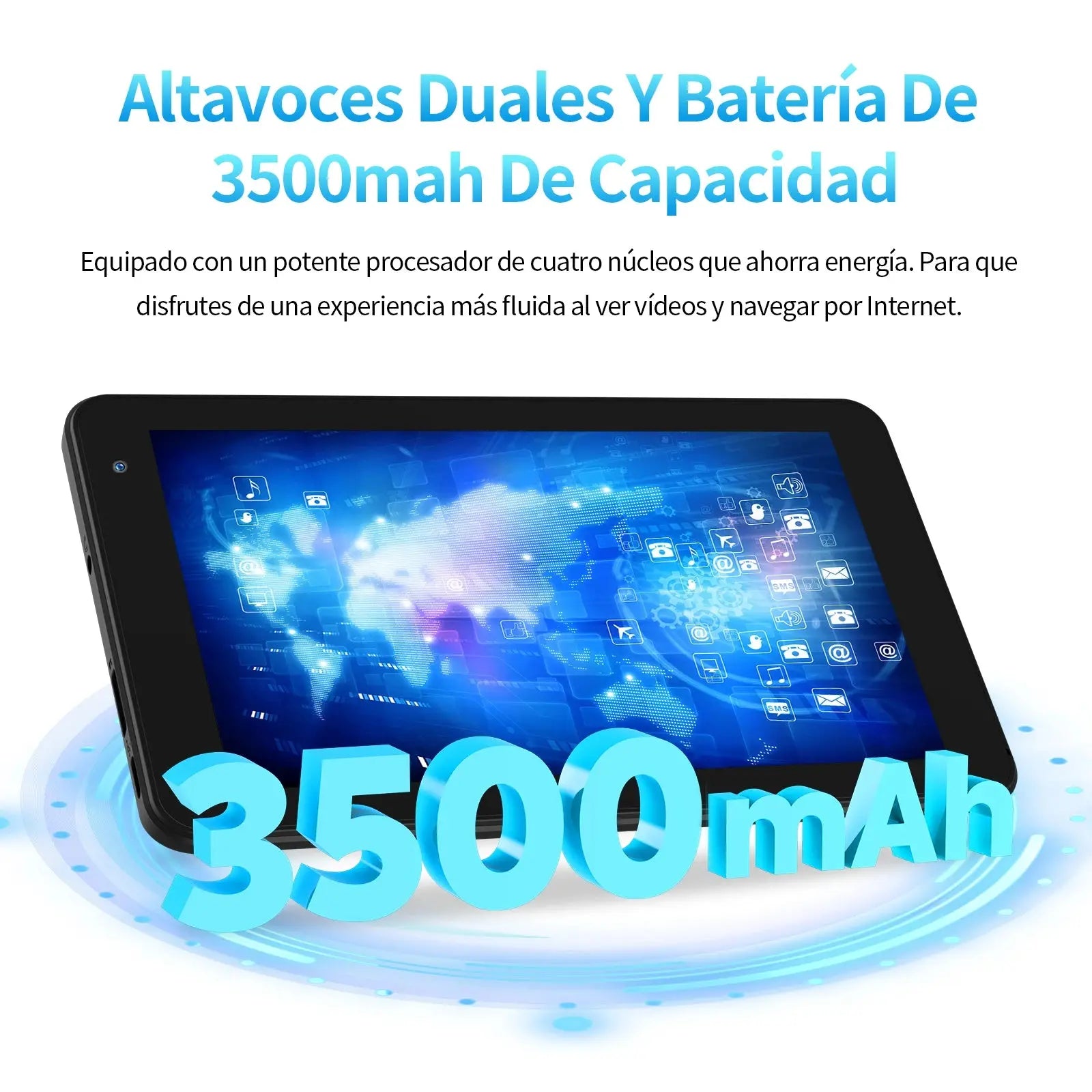 PRITOM 7 Inch Tablet PC 32 GB Android 11 with Quad Core Processor HD IPS Display Dual Camera WiFi with PU Protective Case - ALPENZO