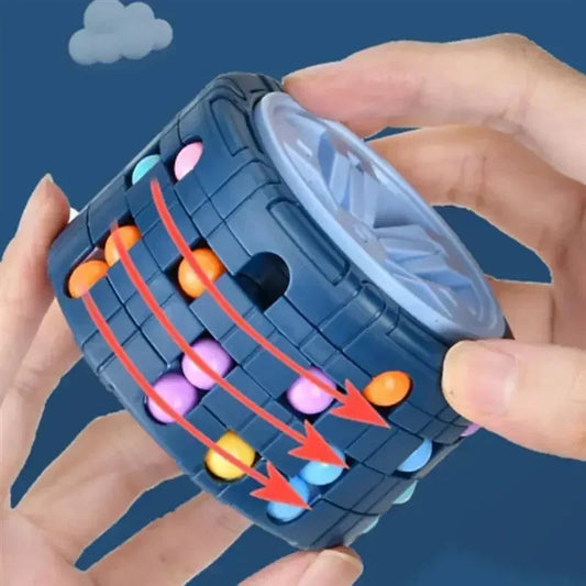 3D Cylinder Cube Toy Magical Bean Gyro Rotate Slide Puzzle Games Relieve Stress Children Educational Montessori Infant Toys Gift ALPENZO