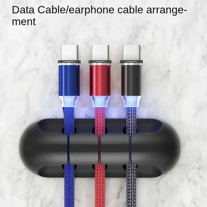 Self-Adhesive Power Cord Cord Manager Fixed Chuck Plug Mouse Cable Headset Winder Mobile Phone Data Cable Card Silicone Desktop