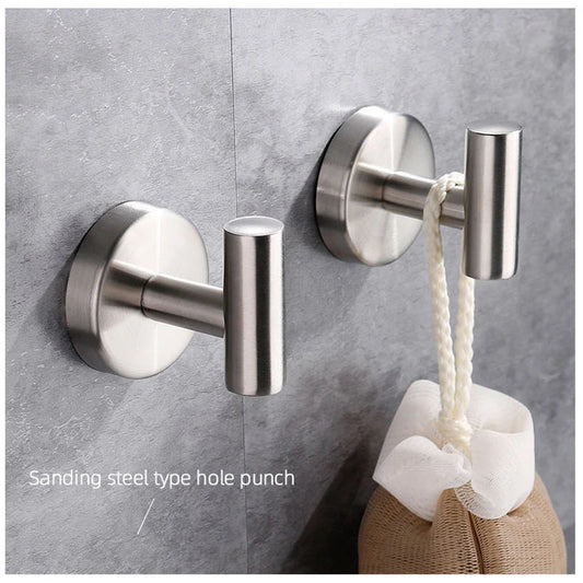 Stainless Steel Robe Hook Adhesive Wall Hook Towel Hook for Bathroom Kitchen Garage Heavy Duty Wall Mounted Kitchen Hardware - ALPENZO