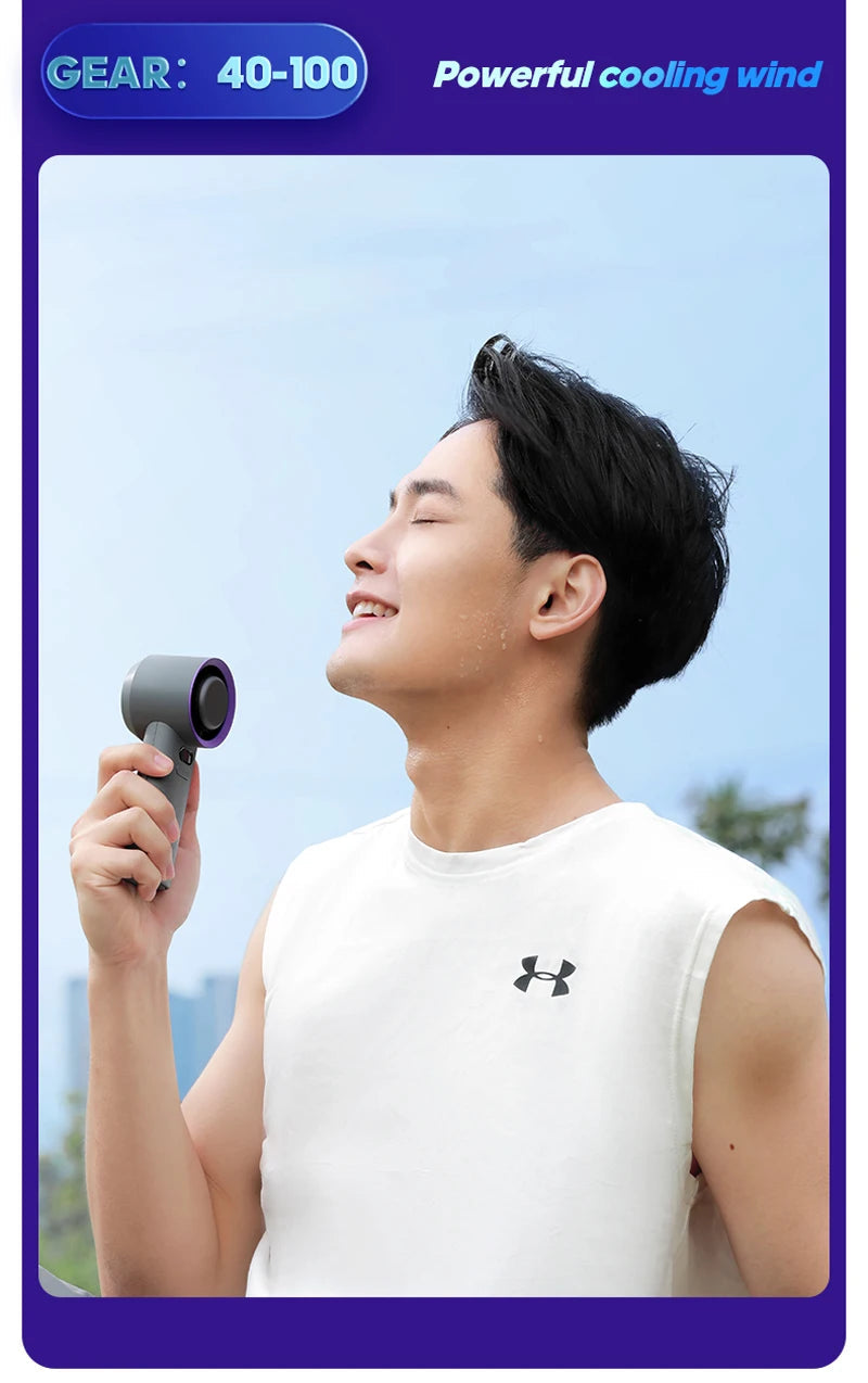 KINSCOTER Portable Handheld Turbo Fan 100 Wind Speeds Adjustable Mini Personal Fan Battery Operated Electric Eyelash Fan ALPENZO