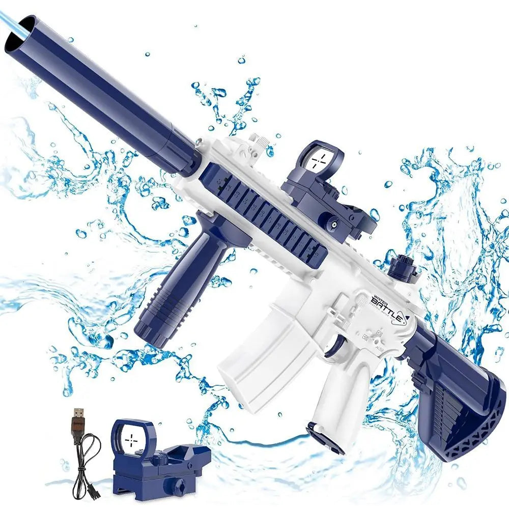 Unilabo M416 Electric Water Gun - Battery Powered With External Water Bottle Attachment - Perfect For Kids & Adults Outdoor Fun ALPENZO