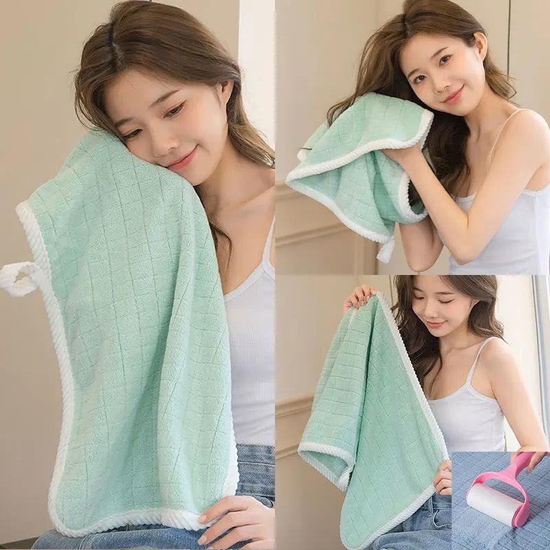 Square Spiral Bath Towel Designer Solid Color Quick Drying Water Absorbing Dry Hair Household And Daily Use Soft Square-Towels - ALPENZO