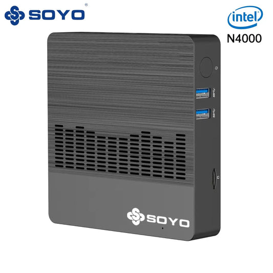 SOYO M2 Mini PC: Powerful 6GB RAM, 64GB EMMC, Intel N4000, Windows 11 - Compact & Ideal for Home, Business & Gaming - ALPENZO
