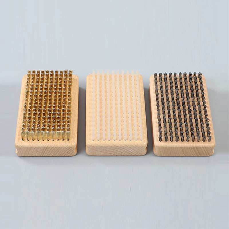 NEW 1PC Wooden Handle Brass/ Nylon/ Horsehair Ski Waxing Brush Snowboard Maintenance Tool