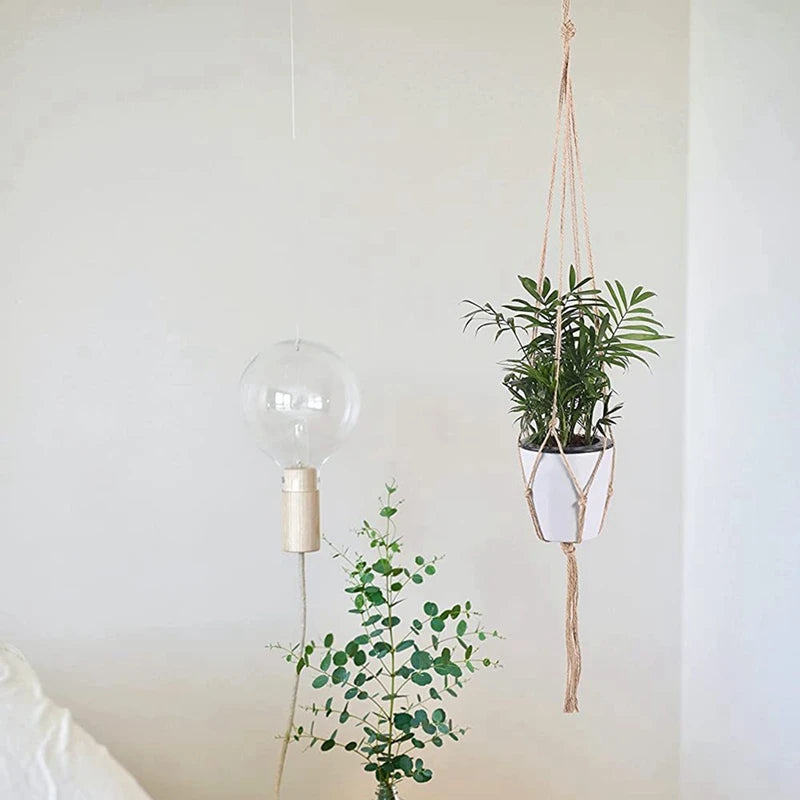 Hanging Plant Handmade Macrame Plant Hanger Flower Pot Planter Hanger Wall Decor Courtyard Garden Hanging Planter Hanging Basket - ALPENZO