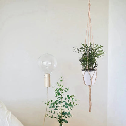 Hanging Plant Handmade Macrame Plant Hanger Flower Pot Planter Hanger Wall Decor Courtyard Garden Hanging Planter Hanging Basket - ALPENZO
