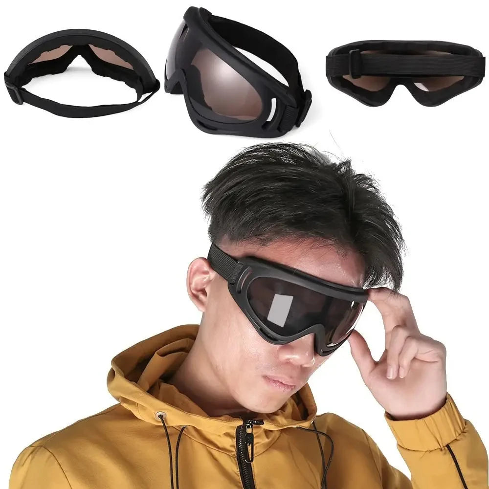 DIZETION 1Pc Winter Windproof Skiing Glasses Goggles Outdoor Sports Eyewear Glasses Ski Dustproof Cycling Lens Frame Sunglasses