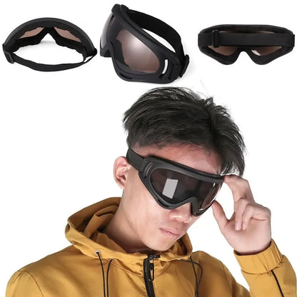 DIZETION 1Pc Winter Windproof Skiing Glasses Goggles Outdoor Sports Eyewear Glasses Ski Dustproof Cycling Lens Frame Sunglasses