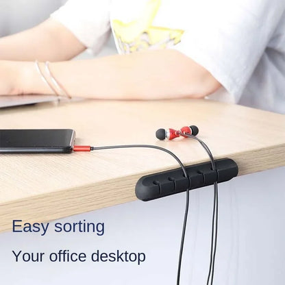 Self-Adhesive Power Cord Cord Manager Fixed Chuck Plug Mouse Cable Headset Winder Mobile Phone Data Cable Card Silicone Desktop