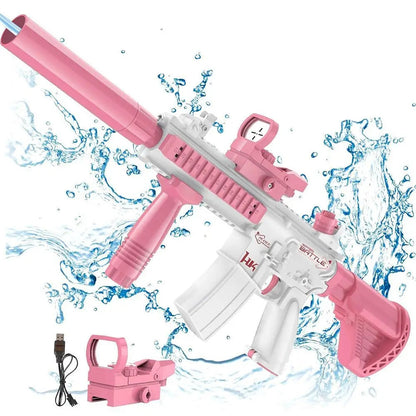 Unilabo M416 Electric Water Gun - Battery Powered With External Water Bottle Attachment - Perfect For Kids & Adults Outdoor Fun ALPENZO