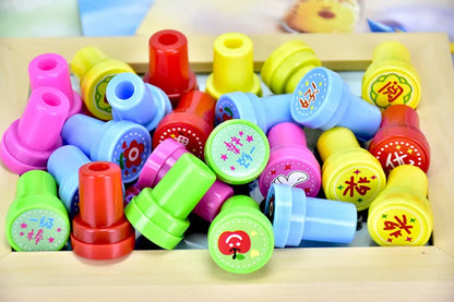 10pcs Assorted Stamps for Kids Self-ink Stamps Children Toy Stamps Smiley Face Seal Scrapbooking DIY Painting Photo Album Decor ALPENZO