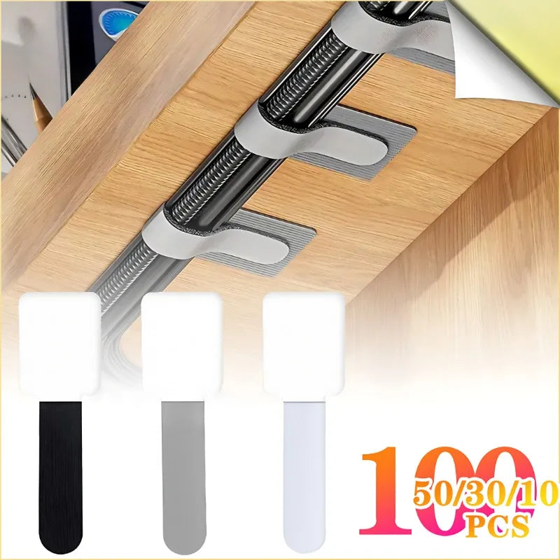 Reusable Cable Ties Fastening Wire Organizer Cord Rope Holder Self Adhesive Adjustable Cord Organizer Straps Desk Management - ALPENZO