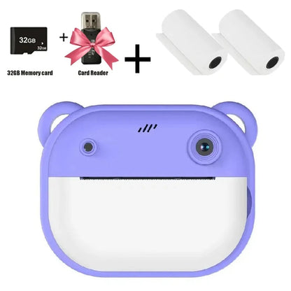 Children Digital Camera Instant Print for Kids Thermal Print Camera Instant Photo Printing Camera Video Toys+32G Memory Card ALPENZO