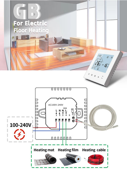MINCO HEAT M4A Warm Floor Thermostat Tuya WiFi 3A 16A Electric/Gas Boiler/Water Heating Temperature Controller 1PC - ALPENZO