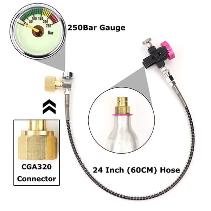 Soda Quick Connect Pink Co2 Cylinder Refill Adaptor Filling Station Fit Soda @ stream Terra DUO Art Cylinder