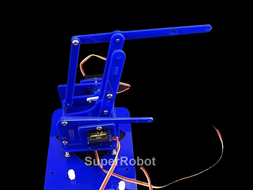 SG90 MG90S 4 Dof Unassembly Acrylic Mechanical Robot Manipulator Claw Kit For Arduino Robot Arm STEAM Kit Programming Robot Arm ALPENZO