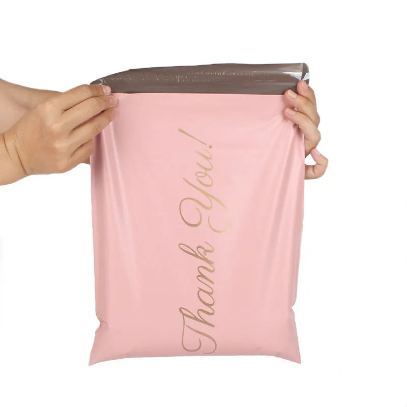 INPLUSTOP Pink Poly Express Mailing Pouch THANK YOU Clothing Opaque Courier Parcel Bag Envelope Logistics Storage Bags ALPENZO