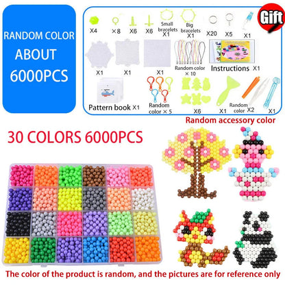 Handmade Magic Water Fuse Beads Creative Beads DIY Art Crafts Toys Magic Water Sticky Beads Sensory Toys Set with Accessories ALPENZO