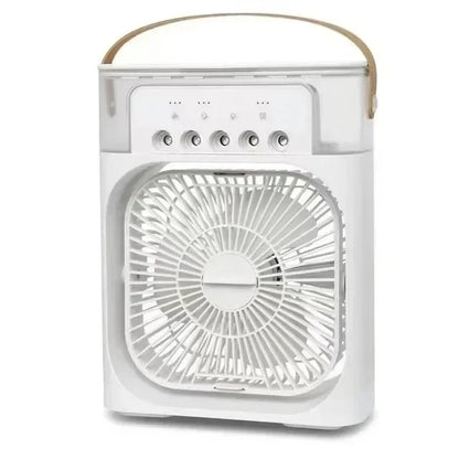 Portable Humidifier Fan Air Conditioners USB Electric Fan LED Night Light Water Mist Fun 3 In 1 Air Cooler Humidifie For Home - ALPENZO