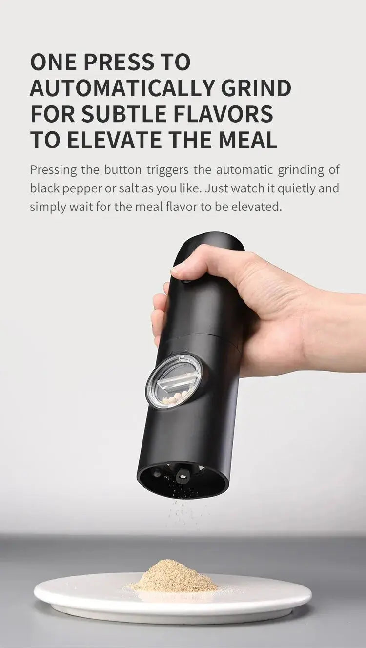Rechargeable USB Electric Automatic Salt and Pepper Grinder Set Gravity Spice Mill Adjustable Spices Grinder Kitchen Tools - ALPENZO