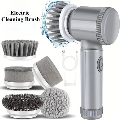 New Electric Spin Scrubber,Bathroom Cleaning Brush Power Scrubber with 5 Replaceable Brush Heads, 5 in 1 Electric Cleaning Brush - ALPENZO