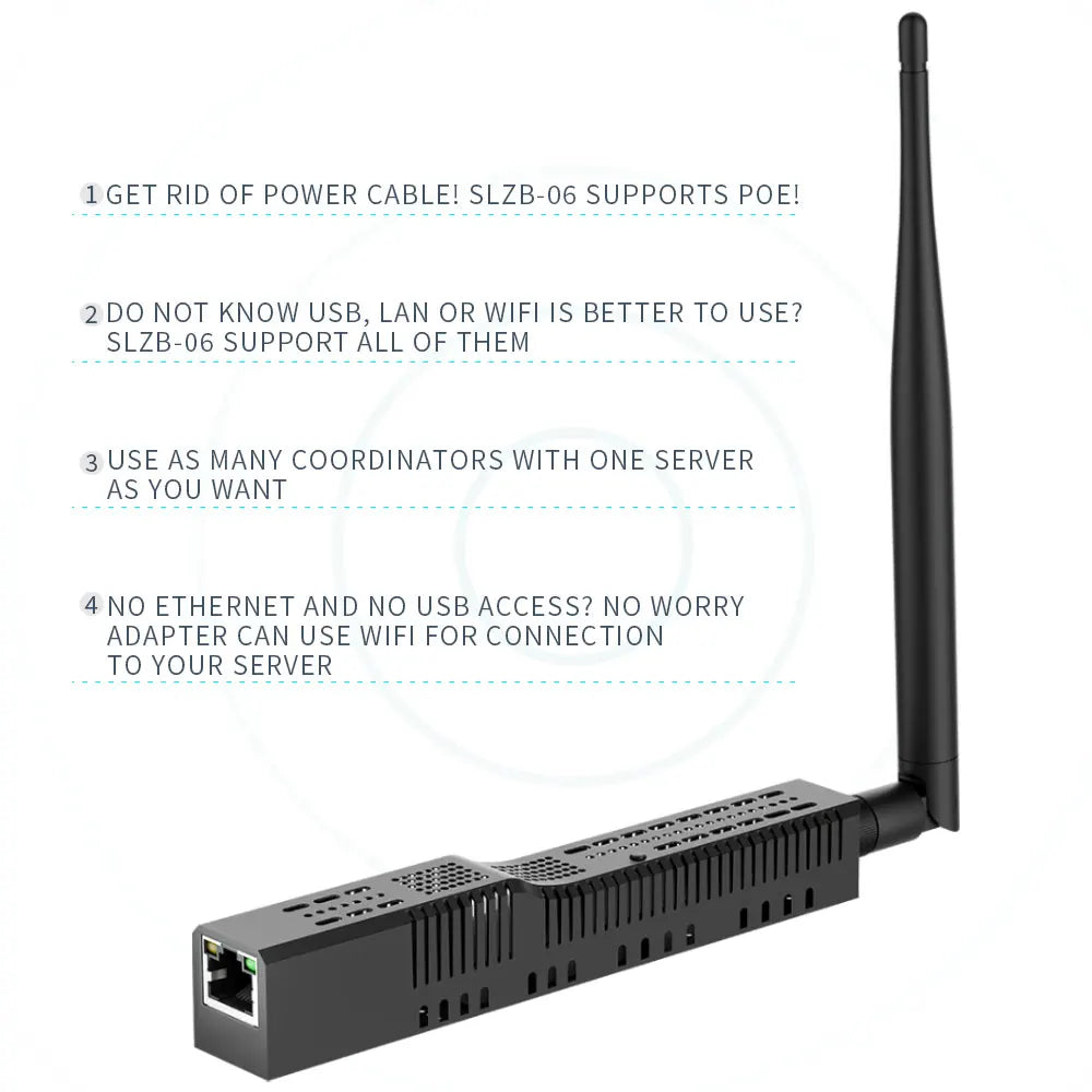 SMLIGHT SLZB-06 – A Zigbee 3.0 to Ethernet, USB, and WiFi adapter with PoE support, works with Zigbee2MQTT, ZHA,Home Assistant - ALPENZO