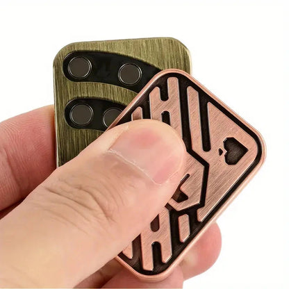 KK AA Fidget Slider Metal Skull Push Slider Stress Relief Toy Anti Stress EDC Top Spinning Poker Toys  Adults Gifts ALPENZO
