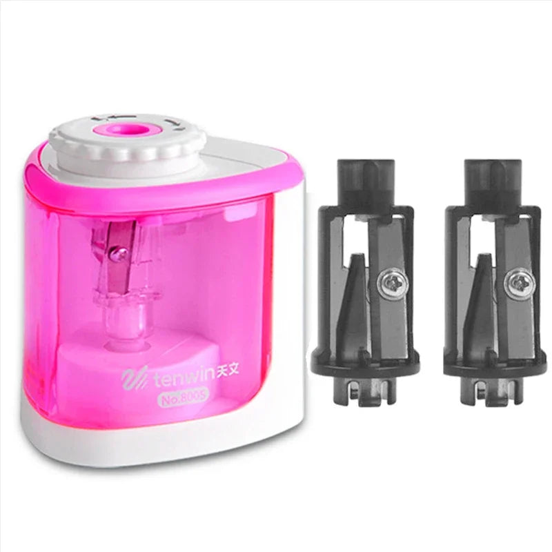 Tenwin Electric/Manual 2 in 1 Pencil Portable Sharpener Safe Student Helical Steel Blade Kids Adults Auto Pencil Sharpener 8005 ALPENZO