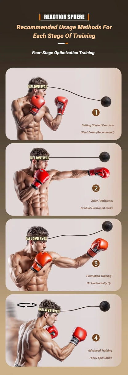 MMA Boxing Speed Ball Head-Mounted Pu Training Hand Eye Reaction Home Sandbag Fitness Equipment Gym Muay Thai Fighting Pressure