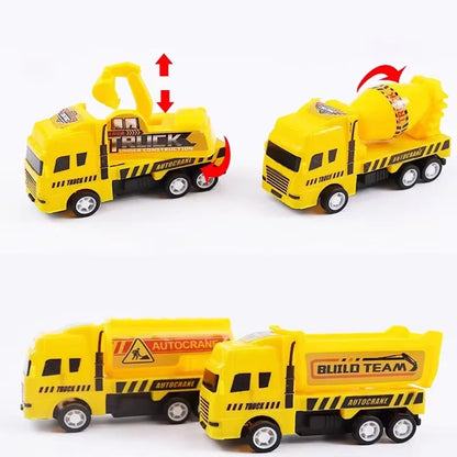 1 Pc Educational Cars Children Kid Pull Back Toy Warrior Engineering Vehicle Model Four Mini Cars ALPENZO