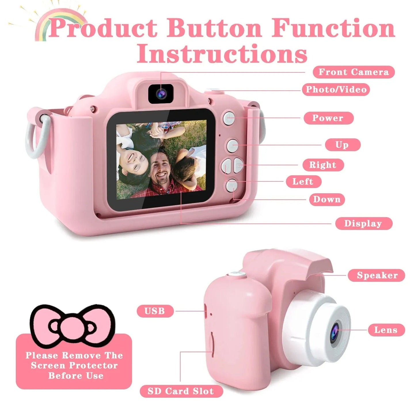 Children Camera 1080P HD Toddler Digital Video Camera 2.0-inch Kids Camera with Silicone Cases Toys for Christmas Birthday Gifts ALPENZO