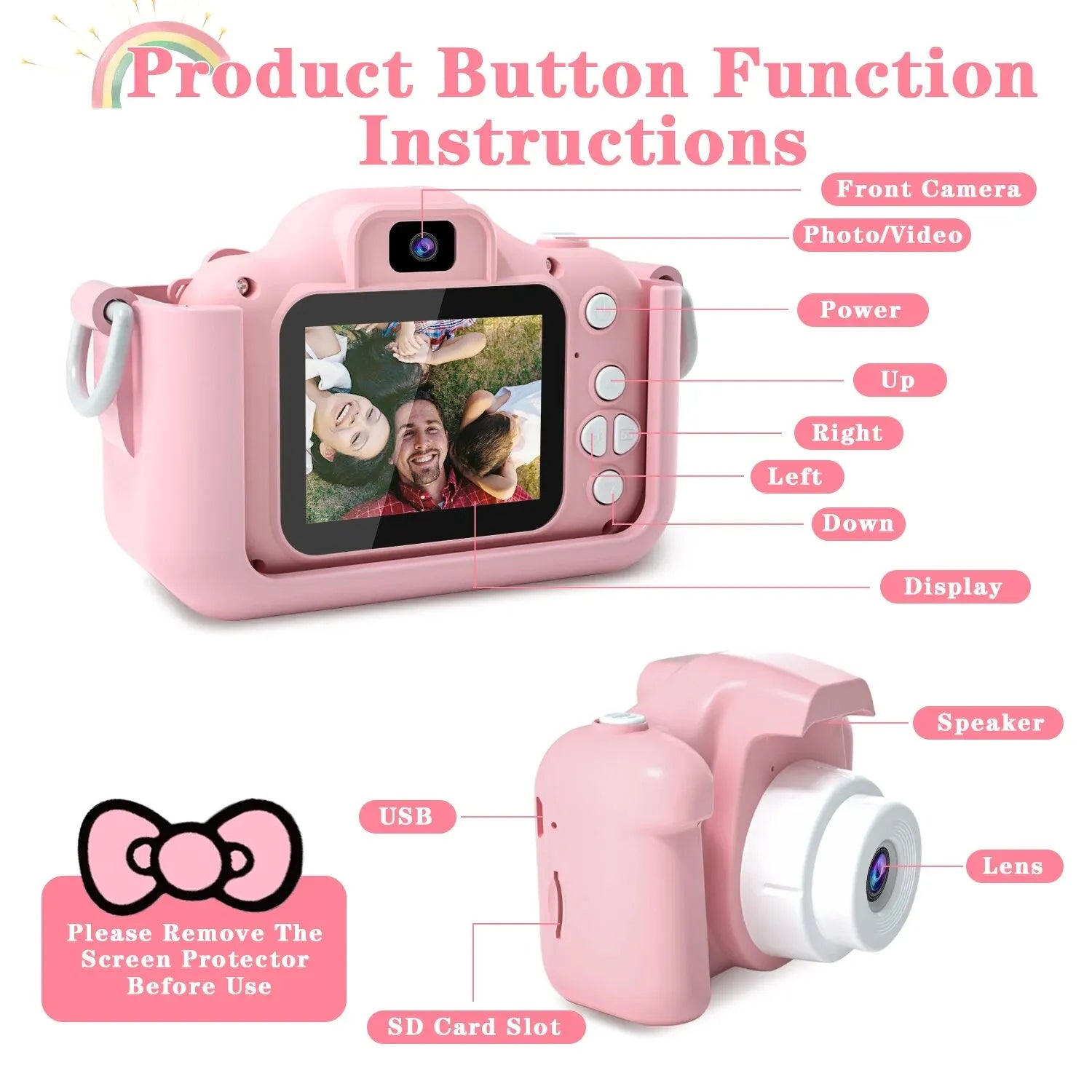 Children Camera 1080P HD Toddler Digital Video Camera 2.0-inch Kids Camera with Silicone Cases Toys for Christmas Birthday Gifts ALPENZO