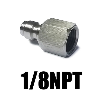 HPA Air Quick Disconnect Male Female Adaptor 8mm Fill Nipple High Pressure 1/8NPT 1/8BSP M10*1 M8*1 Stainless Steel