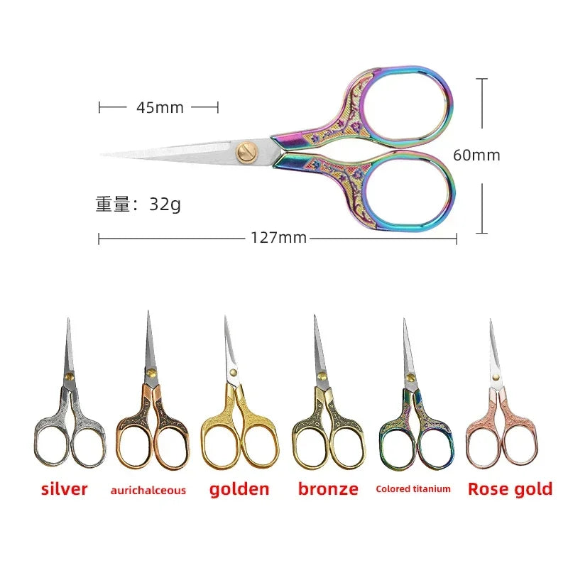 Stainless Steel Scissor Fabric Thread Sewing Scissor Colorful Handicraft Household Embroidery Sewing Shears Embroidery Scissors - ALPENZO