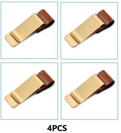 Vintage Brass Notebook Metal Pen Clips PU Leather Pen Holder Loose Leaf Dairy Memo Clip Bookmarks Journal Planner Pencil Holder ALPENZO
