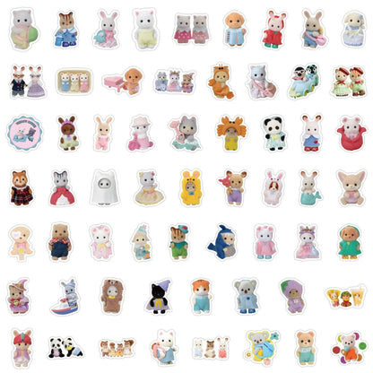 60/120PCS Forest Family Easter Bunny Reindeer Panda Animal Stickers Gift Children's DIY toy stickers Pack Waterproof ALPENZO